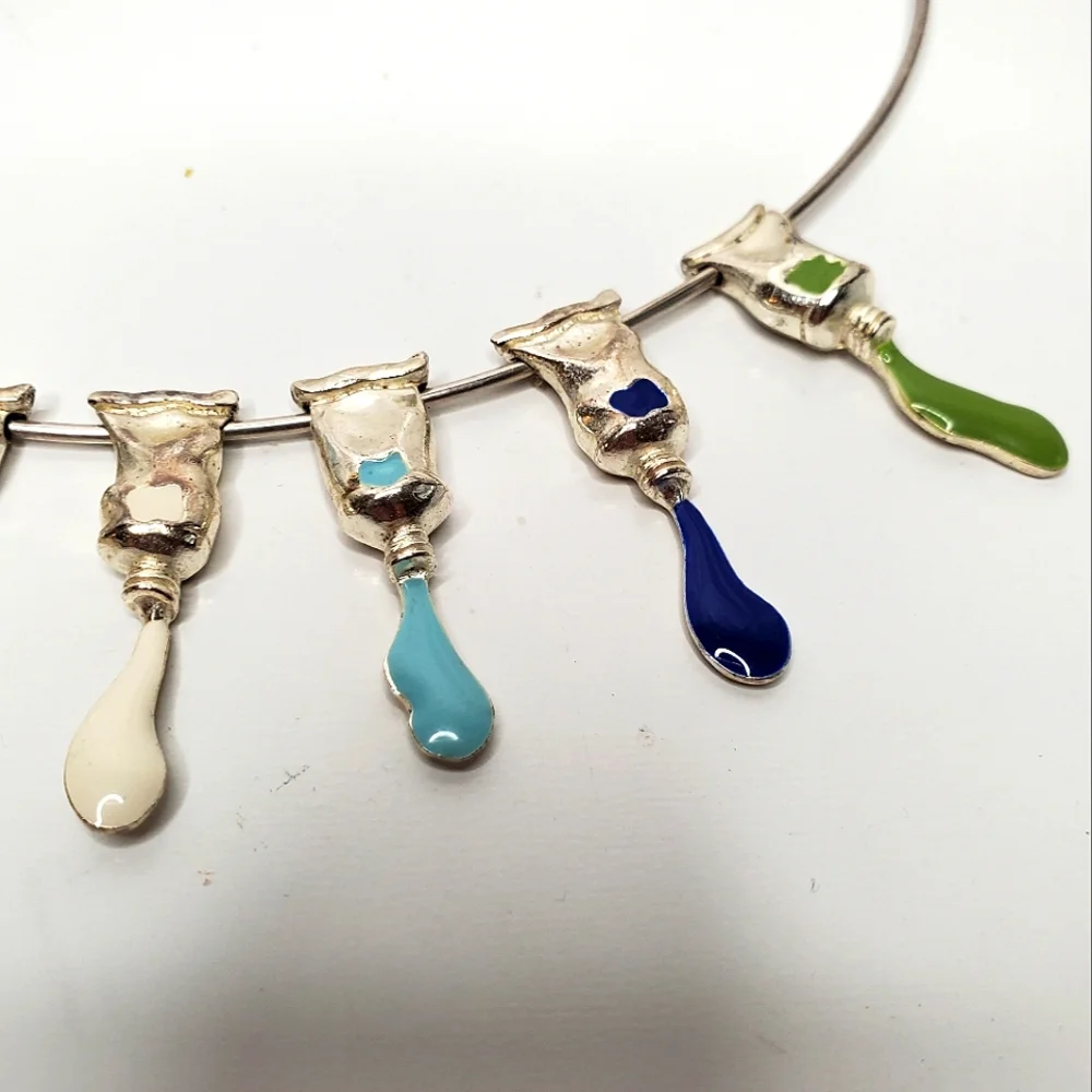 ARMAN FERNANDEZ Sculpture Artisian Paint Tube Necklace
